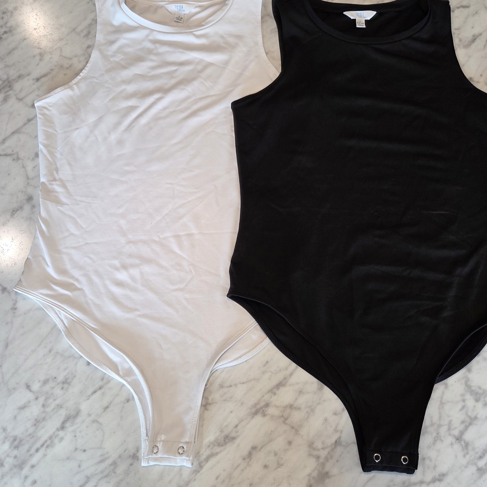 One Piece Bodysuit Set - Black and White
